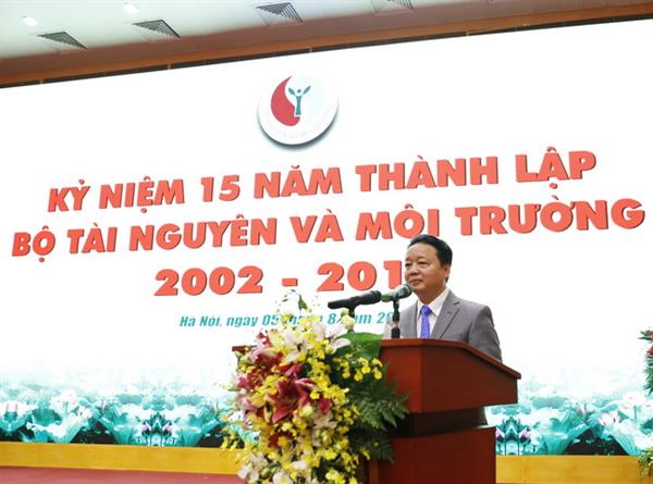 Diễn văn của Bộ trưởng Trần Hồng Hà tại buổi gặp mặt chào mừng 15 năm thành lập Bộ Tài nguyên và Môi trường (05/8/2002- 05/8/2017)